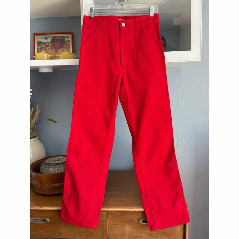 Carhartt WIP Single Knee Pants Relaxed Straight Fit Rigid Cardinal Red 28/32 NEW